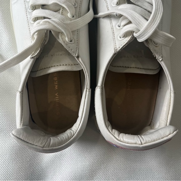 Sophia Webster Bibi Butterfly Low-Top Leather Sneakers, White Size EUR 37 - Picture 4 of 6